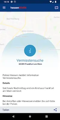 hessenWARN android App screenshot 1